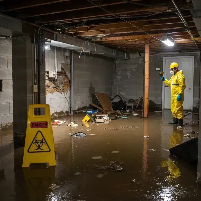 Flooded Basement Electrical Hazard in Shepherdstown, WV Property